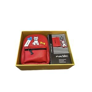 Marc Tetro 3 Pc Gift Set Mini Backpack,keychain,cardholder Red